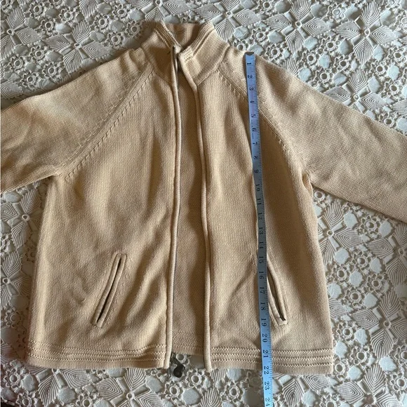 Cream Knit Zip-Up Jacket/Sweater - Picture 3 of 5